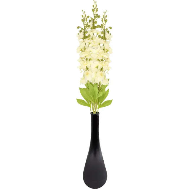 Bellatio Design Kunstbloem bloesemtak ridderspoor - 3x - 87 cm - wit - kunst zijdebloemen