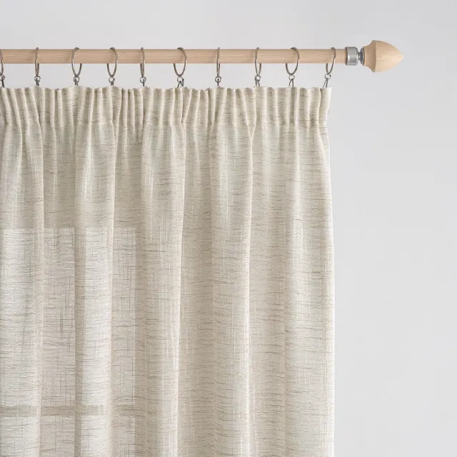 EMEMA Elegante voile gordijnen - 2 stuks - 140 cm x 225 cm - handgemaakt Wit