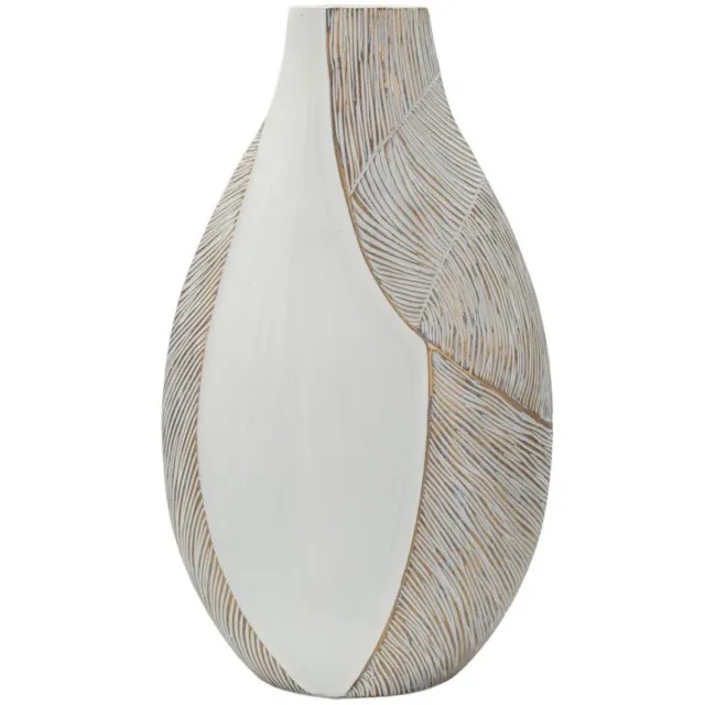 Mauro Ferretti Vaas Ho Chi Minh Resin Vase 29,5×13,5×50 cm Wit Wash