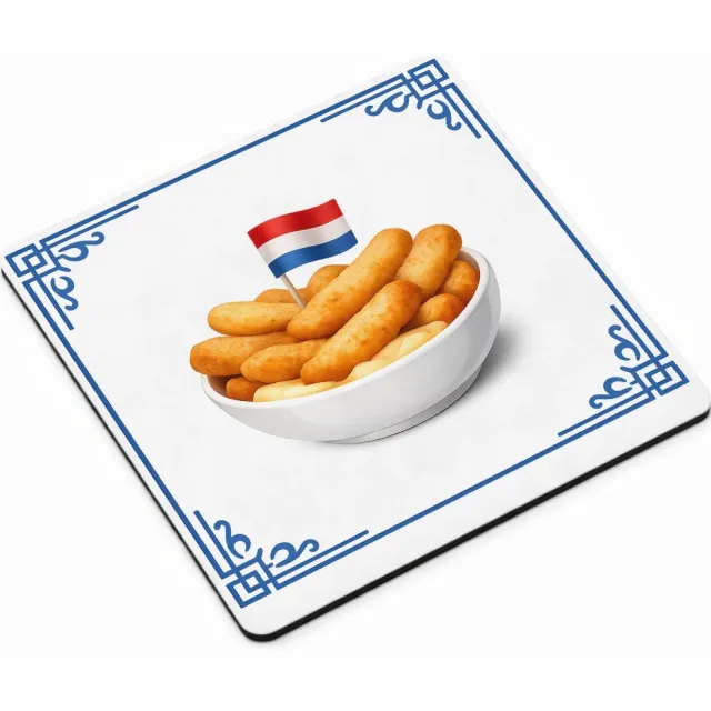 Mr Cadeautjes MDF magnetische fotolijst vierkant 9,5 - design Keukenhumor rond een andere populaire snack, met eenzelfde p | cadeau Wit