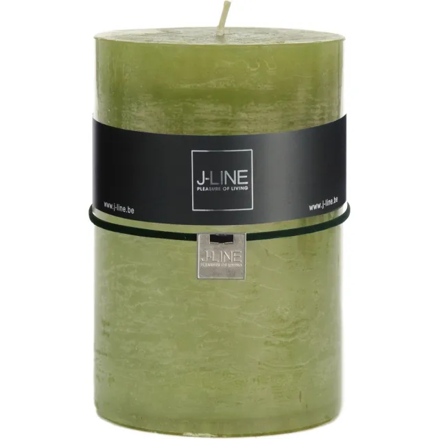 J-Line cilinderkaars Gras - groen - extra large - 95U - 6 stuks