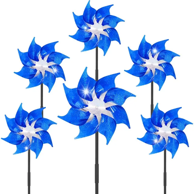 Ibenzoa Reflecterende Windmolens voor Vogelbescherming en Tuindecoratie - Set van 6 Stuks, Blauw