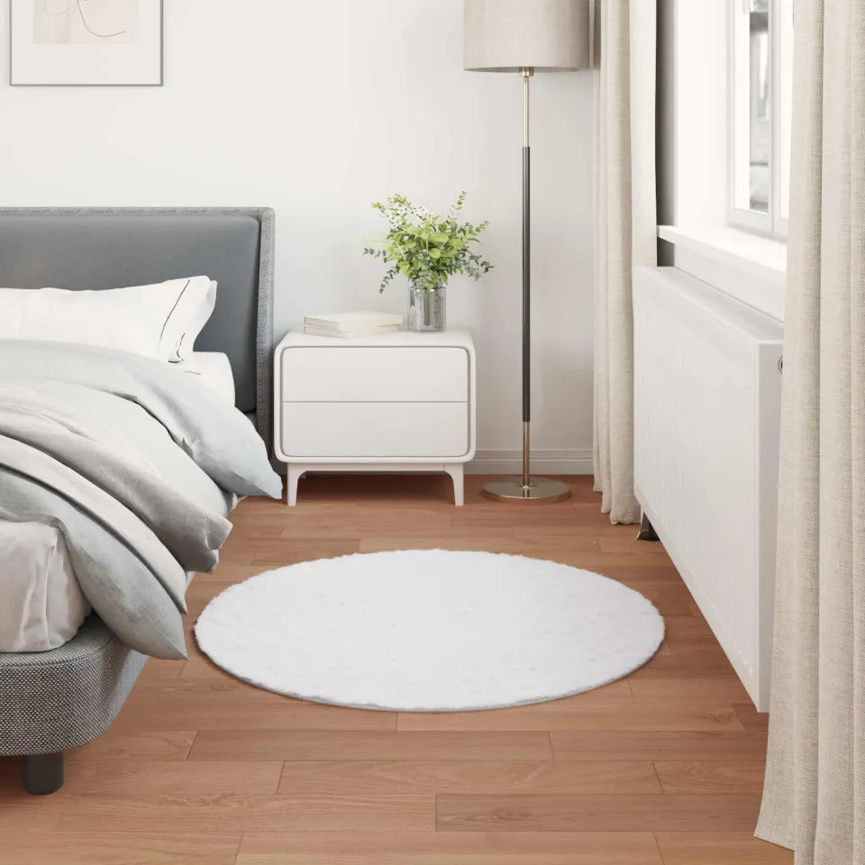 vidaXL Antislip vloerkleed van imitatie konijnenbont OLITE Wit, foto 3