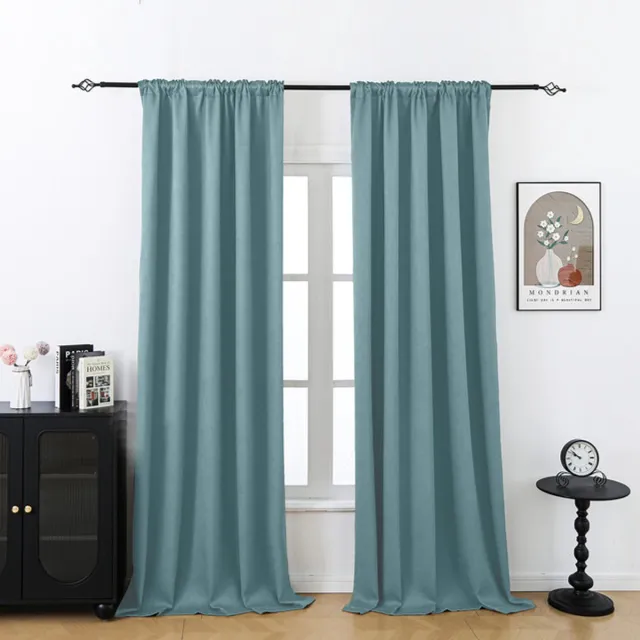 Qelus 2 Panelen Relief Gordijnen voor Woonkamer en Slaapkamer - Eenvoudige Montage - Functionele Ophanging voor Raamdecoratie - Luxe Woningtextiel voor Woonkamer & Slaapkamer, B 132 x H 274cm (Lichtblauw)
