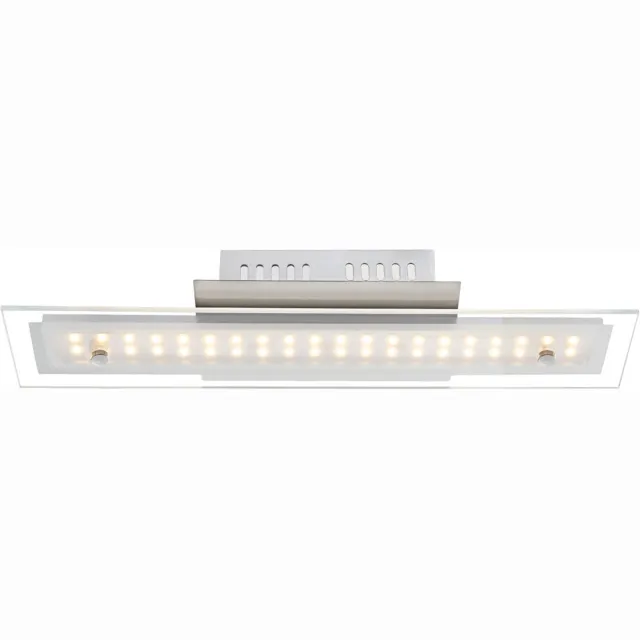 Globo Lighting Plafondlamp woonkamerlamp eetkamerlamp plafondlamp slaapkamerlamp ganglamp, metaal glas chroom wit, 1x LED 8W 590Lm 3000K warm wit, L 40 cm