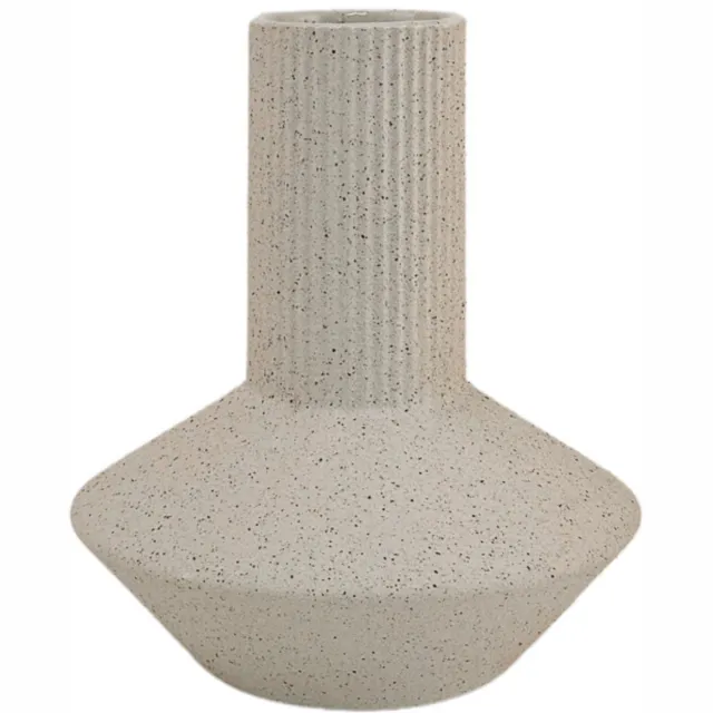 XLBoom Roma Vaas White Medium - Keramische handgemaakte design vaas met aardse textuur - Verkrijgbaar in White | Sand | Terra - Tijdloze woondecoratie voor modern wonen Wit