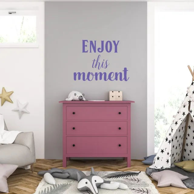 MC Living Muursticker - Enjoy This Moment - 46,4 x 62,4 - Paars