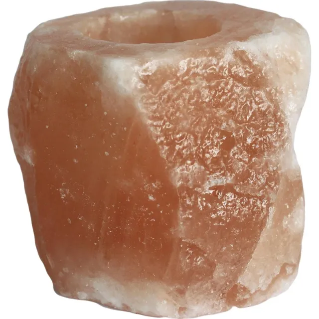 Ancient Wisdom Himalaya Zout kristal Kaarshouder met natuurlijk zout van hoge kwaliteit Oranje/Roze