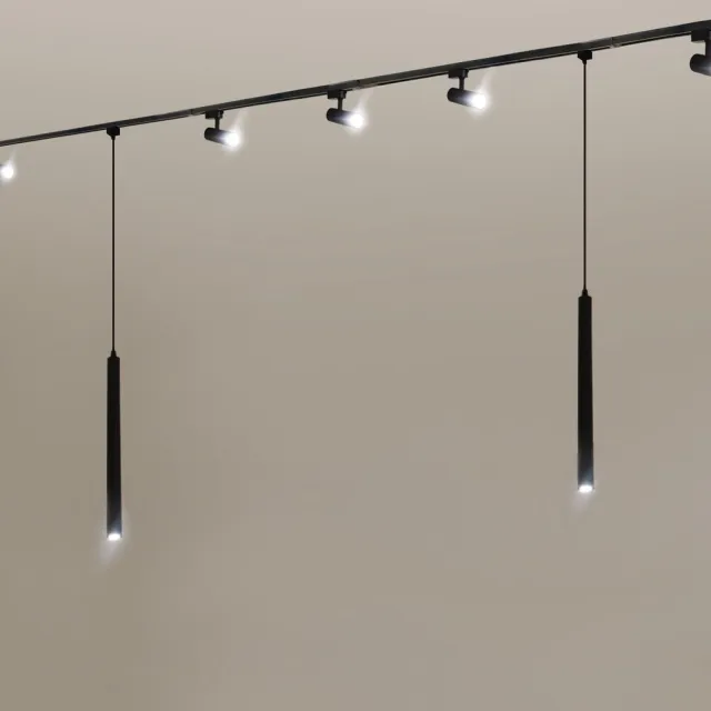 Rilimo Railverlichting - Railsysteem Plafondverlichting - GU10 Spots Ronde Spots - Dimbaar Sfeervol Zwart 5 Spots 2 Tube 4 Meter Links of Rechts