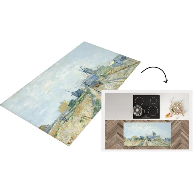 KitchenYeah Keukenloper - Loper keuken - Montmartre: molens en moestuinen - Vincent van Gogh - Keukenloper vinyl Multicolor