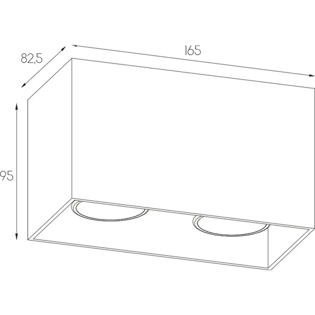 Fantasia Babar vierkante plafondlamp zwart/goud, 2x GU10 (excl. lichtbron, max 50W), IP20, 165 x 82,5 x 95 mm. Zwart / Goud