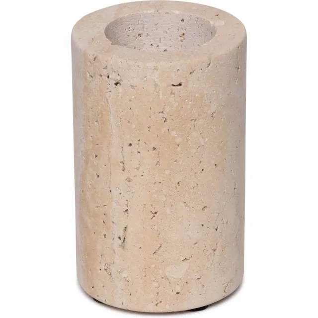 Mooisa Travertine waxinelichthouder L Ø6x10cm Beige