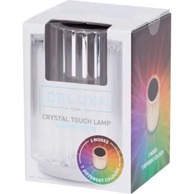 Deluxa lamp - nachtlamp - touchlamp - tafellamp - 2 modes - 7 kleuren - Touch Lamp Projector - Led sfeerverlichting - Kamer Licht - Decor - Kerst - Kamer - Decoratie - Kristal - Romantisch Doorzichtig
