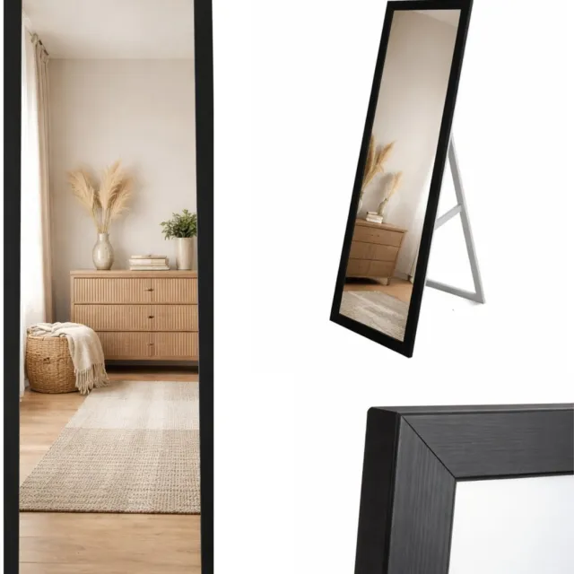 SCENA LIVING Staand spiegel HAVLYS, 127 x 37 cm Zwart