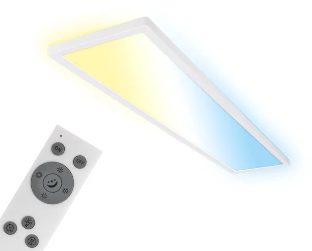 Briloner Tava - LED Plafondlamp - plafonniere dimbaar met afstandsbediening - CCT plafonniere - 98cm - wit Wit (met CCT)