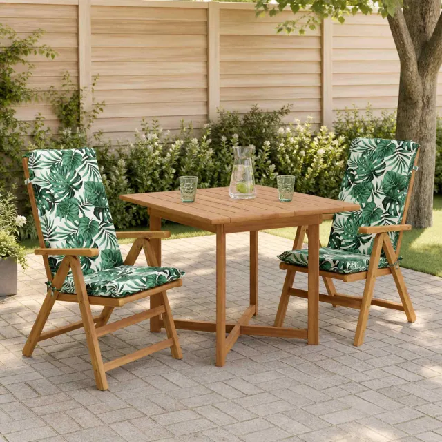vidaXL Kussen voor stoel met hoge rug GEMERT 2 st 100% Polyester groen