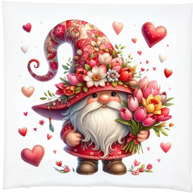 Radey's Kussenhoes valentijn - hartjes Gnoom - liefde - 39x39 cm - met rits - exclusief vulling Divers