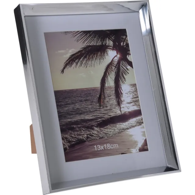 Home & Styling Fotolijstje - zilver - kunststof - geschikt voor foto van 13x18 cm - fotolijst