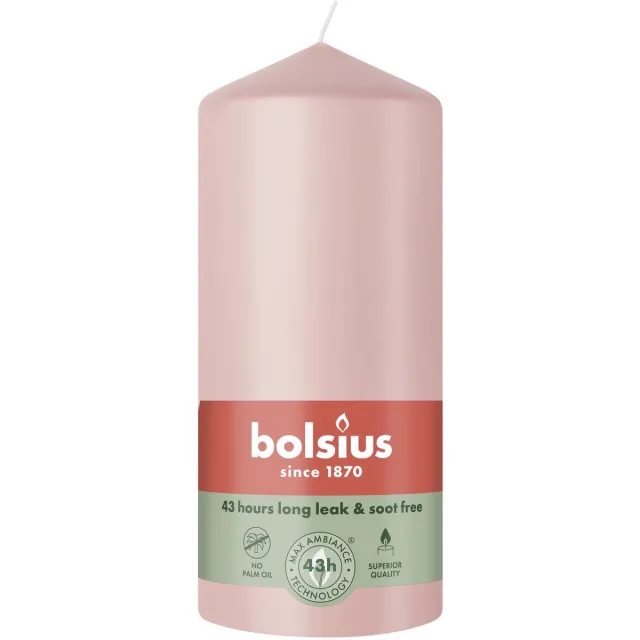 Bolsius Stompkaars 130/68 Misty Pink (1 stuk) Roze