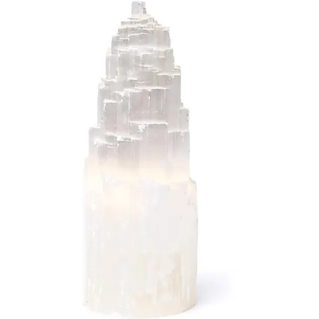 Phoenix Mooie pure Seleniet lamp - 25 cm - Sfeer licht - Mediteren - Meditatie - Rustgevend - Natuurlijk - tafellamp wit