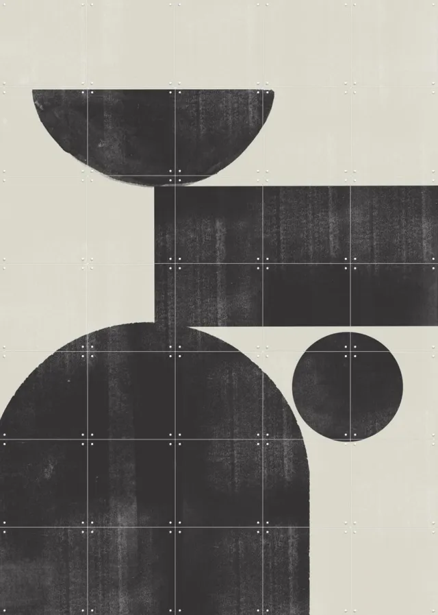 IXXI Shape Study No.2, The Miuus Studio & Various - 100 x 140 cm - Grote wanddecoratie en posters - Illustraties, Abstract, Minimalisme, Grafisch Pastel kleuren / Zwart en wit / Monochroom / Lichte tinten