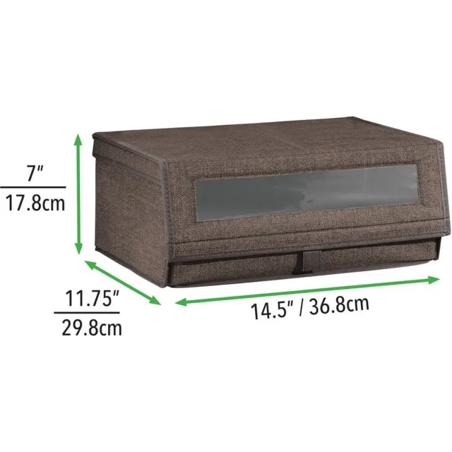 MDESİGN mDesign - Set van 4 stoffen schoenendozen - Stapelbaar - klittenbandsluiting - bruin
