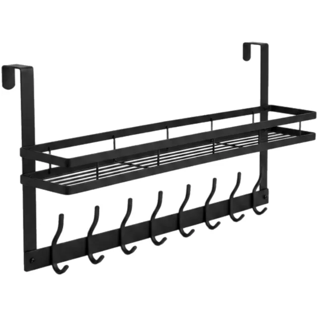 Ham services Deurhanger met Opbergrek - 3 Verschillende Maten - Extra Large (8 Haken) – Stijlvolle deurorganizer met haken, ideaal voor slaapkamerdeuren, perfect voor het opbergen, stevig en gebruiksvriendelijk. Donkergrijs