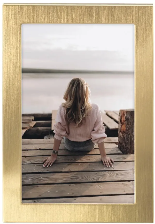 Famanu Portretframe van aluminium in goud, extra brede rand, geschikt voor het presenteren van foto's en kunstwerken, ideaal voor thuis of op kantoor