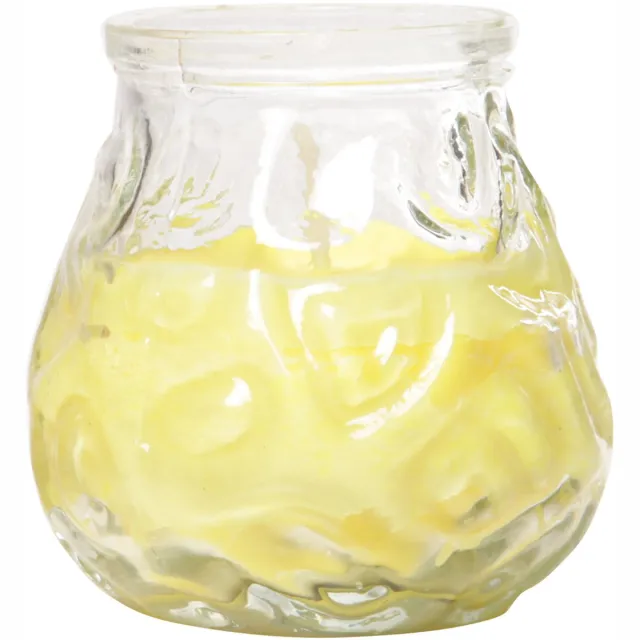 Cosy & Trendy Citronella Lowboy Tafelkaars - 8x - 7 cm - 17 branduren - citrusgeur - citronella sfeerkaarsen Geel