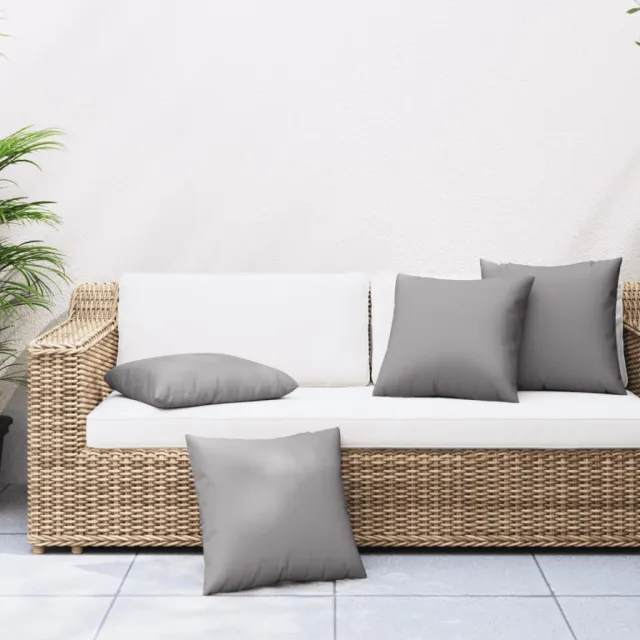 vidaXL Bankkussens 4 st 50x50 cm stof grijs