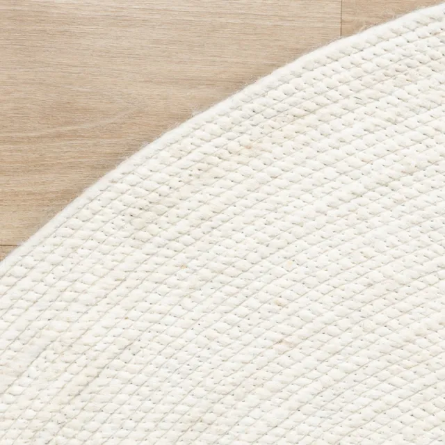 NATURL. Rond wollen vloerkleed - Wise Wit | Zacht en warm - Ø 100cm