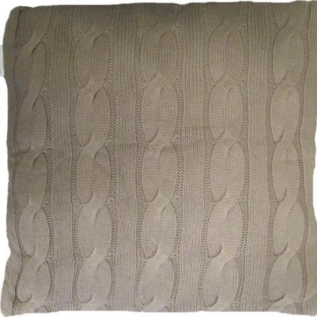 Essenza Knitted Sierkussens (2 stuks) - 50x50 cm - Taupe grijs