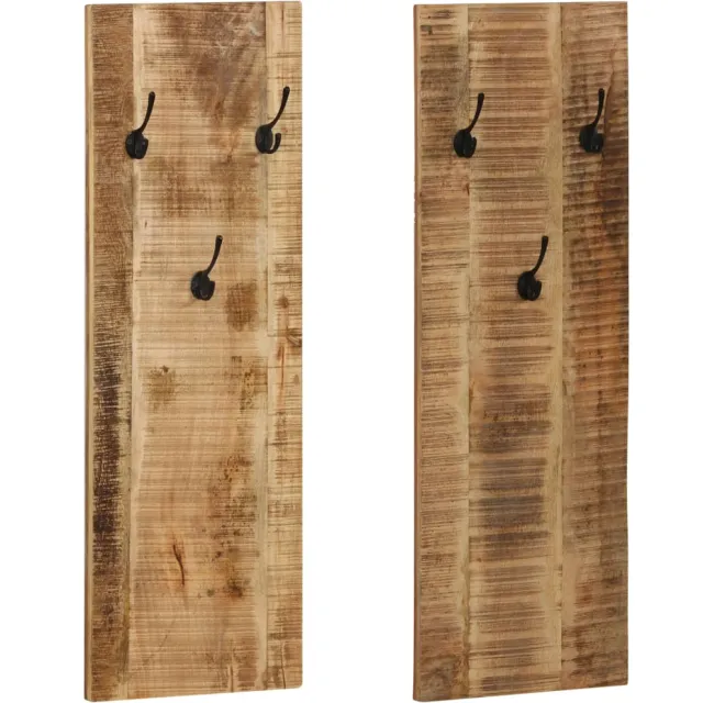 vidaXL Wandkapstokken 2 st 36x110x3 cm massief mangohout bruin