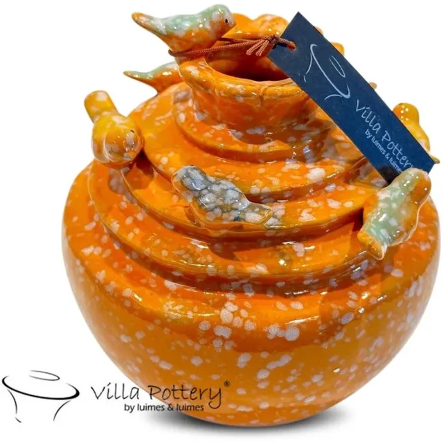 Villa Pottery Oranje Vogel Vaas Grenada D14 x