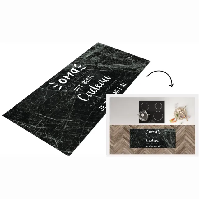 KitchenYeah Keukenloper - Loper keuken - Spreuken - Quotes - Oma je hebt mij al - Grootmoeder - Keukenloper vinyl Multicolor