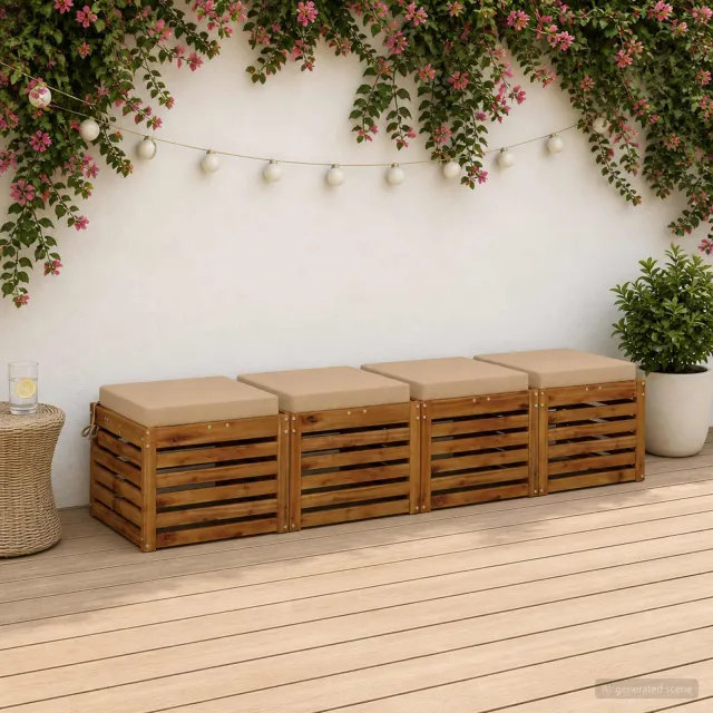 vidaXL Zitkussens SOEST 4 st 100% Polyester Zand 50 x 50 x 7 cm Grijs