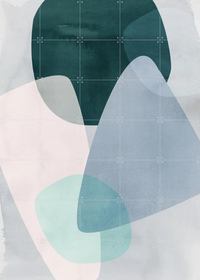 IXXI Graphic 150C, Mareike Böhmer - 100 x 140 cm - Grote wanddecoratie en posters - Minimalisme, Geometrische Kunst, Abstract, Aquarel, Grafisch Koele tinten / Groen