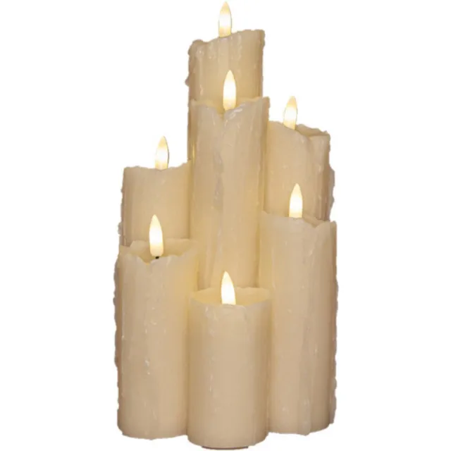 Anna's Collection LED kaarsen/stompkaarsen - 2x - goud - D4,5 x H8 cm - timer - warm wit Ivoorwit