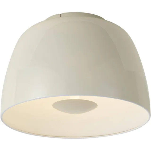 QAZQA led retro plafondlamp - Vera - beige, rond, dimbaar, 30cm, ideaal als hal, slaapkamer en woonkamer lamp