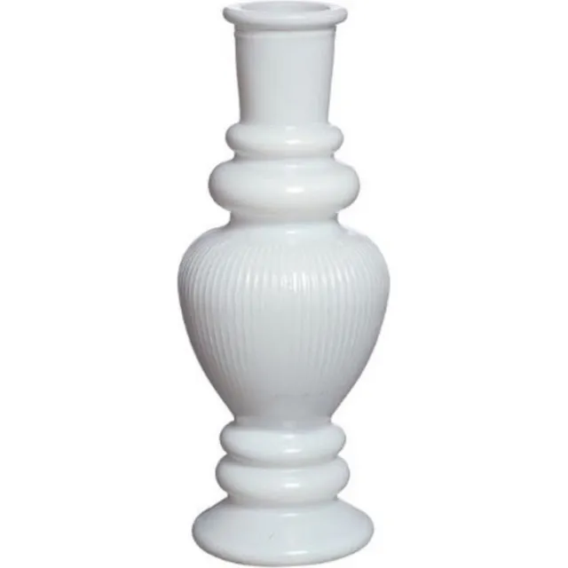 Ideas 4 Seasons Kaarsen kandelaar Venice - gekleurd glas - ribbel wit - D5,7 x H15 cm
