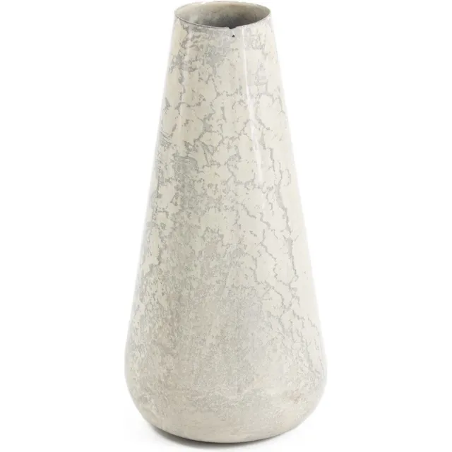 homebound by ky Vaas metaal white marble | bloemenvaas | 6x13,5x27cm Wit