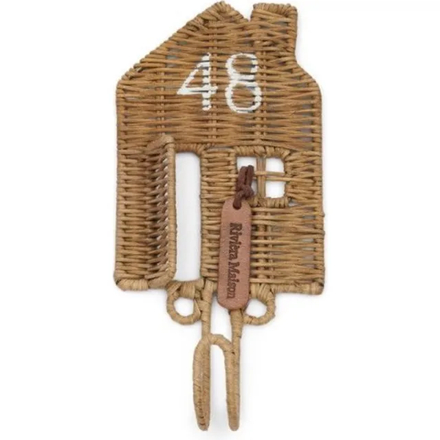 Riviera Maison Rustic Rattan Happy Home Hook set van 3 Naturel