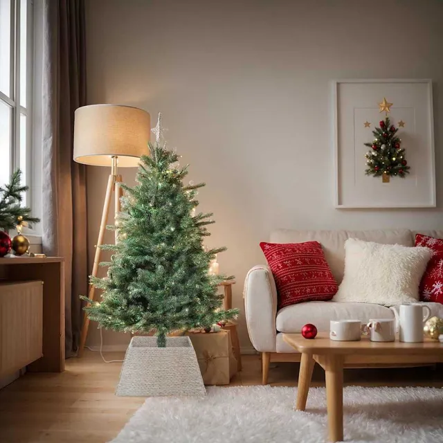 vidaXL Kerstboomkraag Vierkant Wit 60 x 60 x 28 cm Waterhyacint