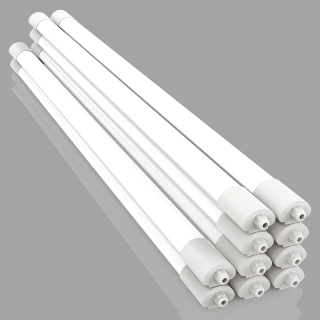 Amdelne 10x LED Batten 120 cm - 36W 4100 lm - 4000K - Neutraal Wit - LED Vochtbestendige Lamp - Doorkoppelbaar - LED TL Armatuur - IP65 Waterdicht - Voor werkplaats, schuur en als onderbouwverlichting Koud wit