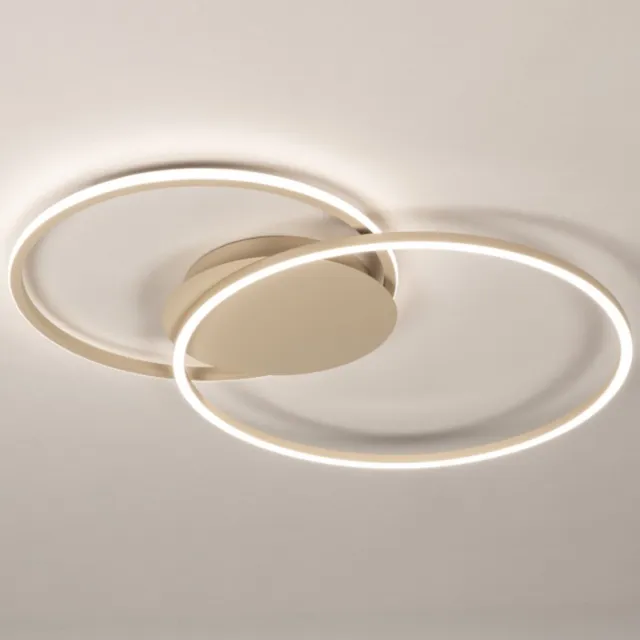 Lumidora Plafondlamp 75621 - Plafonniere - CUZCO - 2 Lichts - Ingebouwd LED - 36.0 Watt - 3600 Lumen - 2700 Kelvin - Beige - Metaal - Met dimmer - Badkamerlamp