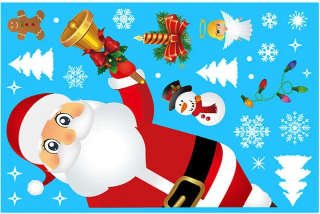 Hiden Raamstickers Kerst - Kerstdecoratie - Kerstfiguren - Raamdecoratie Kerst - Kerstdecoratie voor Binnen - Raamscherm - Kerstman Mixed