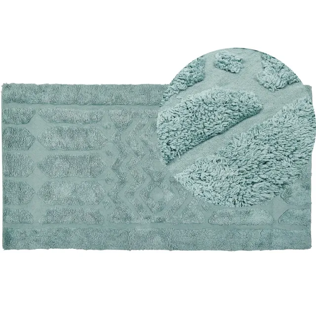Beliani SIRNAK - Laagpolig vloerkleed - Mintgroen - 80 x 150 cm - Katoen
