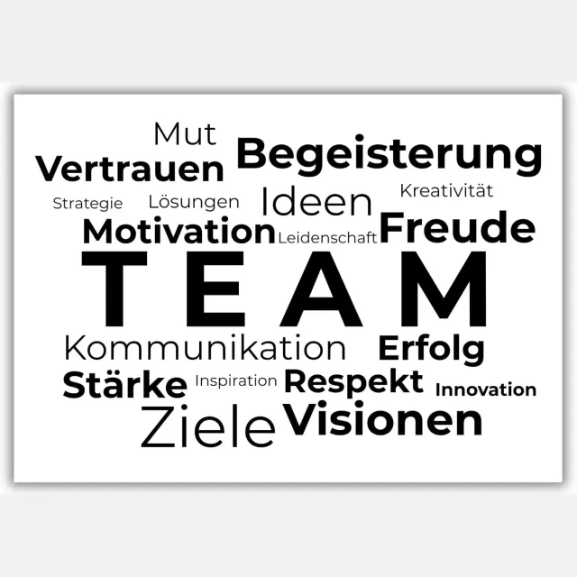 Clean Sports Inspirerend Team Poster DIN A2 - Motivatie & Samenwerking voor Kantoor