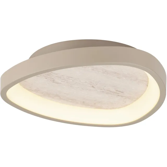 EGLO Meliciano Plafondlamp - LED - Ø 36 cm - Zandkleur/Beige/Travertinlook/Natuursteenlook