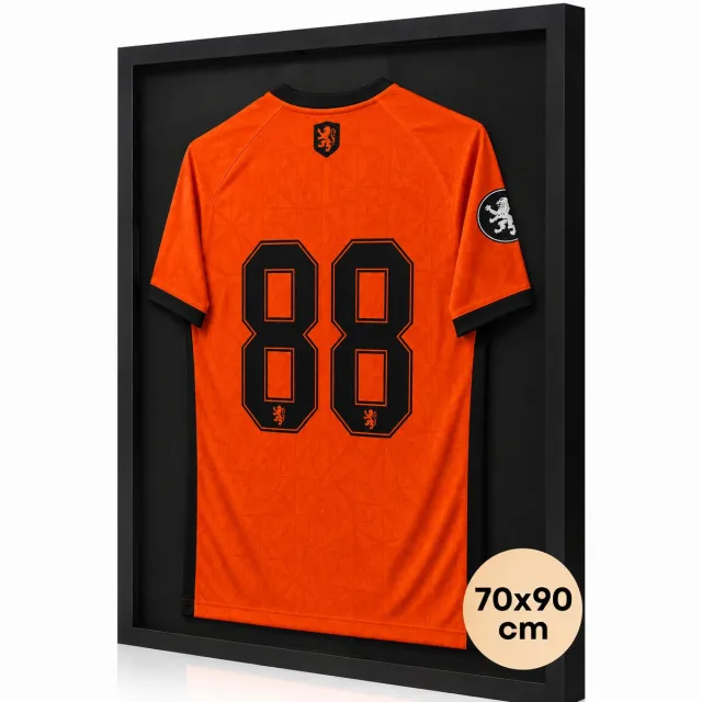 Q-Living Wissellijst Aluminium - Inlijsten Voetbal Shirt - 70x90 CM - Zwart - Diepe lijst - Box Frame - Shirt In Fotolijst